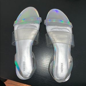 Women’s size 7 holographic sandals